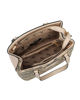 Immagine di RIFLE - Borsa a due manici beige con tre  scomparti interni e trama frontale zebrata a intreccio, tracolla removibile