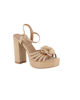 Immagine di MISS GLOBO - Sandalo beige con fiore e sottopiede in VERA PELLE, tacco 10,5CM