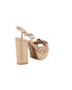 Immagine di MISS GLOBO - Sandalo beige con fiore e sottopiede in VERA PELLE, tacco 10,5CM