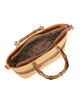 Immagine di NARDINI - Minibag gialla in paglia con manici in bamboo, tracolla removibile