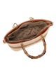 Immagine di NARDINI - Minibag beige in paglia con manici in bamboo, tracolla removibile