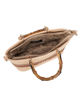 Immagine di NARDINI - Minibag beige in paglia con manici in bamboo, tracolla removibile