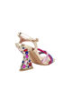 Immagine di MISS GLOBO - Sandalo platino con punta quadrata e cinturini multicolor, tacco gioiello 8,5CM