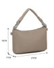 Immagine di NARDINI - Borsa a mano taupe con nodo in strass sul manico e tracolla removibile