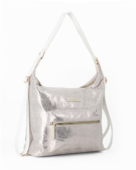 Immagine di CORTINA POLO STYLE - Borsa/zaino argento con tasca frontale