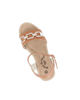 Immagine di MISS GLOBO - Sandalo platform cuoio e bianco con sottopiede in memory soft e morsetto in strass, tacco 7CM