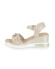 Immagine di MISS GLOBO - Sandalo platform beige con sottopiede in memory soft e morsetto in strass, tacco 7CM