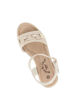 Immagine di MISS GLOBO - Sandalo platform beige con sottopiede in memory soft e morsetto in strass, tacco 7CM