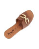 Immagine di LA MOVIDA - Ciabatta cuoio in VERA PELLE con morsetto, tacco 5CM - MADE IN ITALY