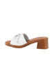Immagine di LA MOVIDA - Ciabatta bianco in VERA PELLE con morsetto, tacco 5CM - MADE IN ITALY