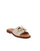Immagine di LA MOVIDA - Ciabatta beige con sottopiede in VERA PELLE e morsetto sulla fascia, MADE IN ITALY