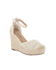 Immagine di MISS GLOBO - Espadrillas beige con cinturino alla caviglia, zeppa 10CM