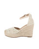 Immagine di MISS GLOBO - Espadrillas beige con cinturino alla caviglia, zeppa 10CM