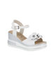Immagine di MISS GLOBO - Sandalo platform bianco con sottopiede in memory soft e catena, tacco 7CM