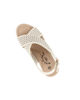 Immagine di MISS GLOBO - Sandalo platform panna con cinturini traforati incrociati e sottopiede in memory soft, tacco 7CM