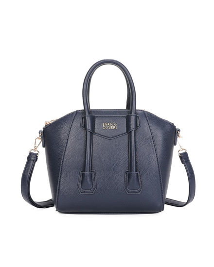 Immagine di ENRICO COVERI - Borsa a due manici blu, tracolla removibile