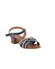 Immagine di ELLEN BLAKE - Sandalo blu in VERA PELLE con cinturini incrociati, tacco 3,5CM