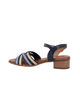 Immagine di ELLEN BLAKE - Sandalo blu in VERA PELLE con cinturini incrociati, tacco 3,5CM