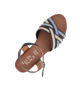 Immagine di ELLEN BLAKE - Sandalo blu in VERA PELLE con cinturini incrociati, tacco 3,5CM