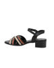 Immagine di ELLEN BLAKE - Sandalo nero in VERA PELLE con cinturini incrociati, tacco 3,5CM