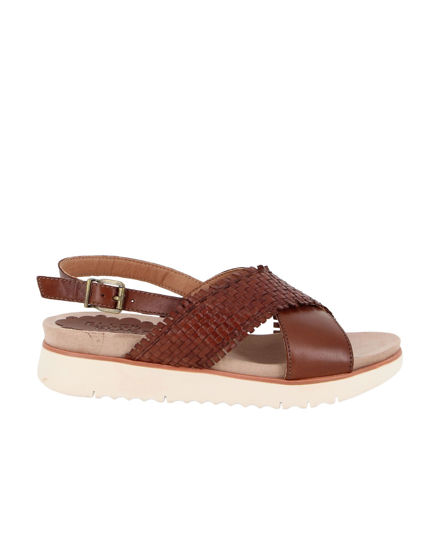 Immagine di ELLEN BLAKE - Sandalo rovere in VERA PELLE con fasce incrociate, tacco 3,5CM