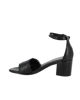 Immagine di ELLEN BLAKE - Sandalo nero in VERA PELLE con fascia intrecciata e cinturino alla caviglia, tacco 5,5CM