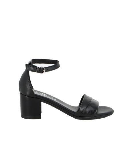 Immagine di ELLEN BLAKE - Sandalo nero in VERA PELLE con cinturino alla caviglia, tacco 5,5CM