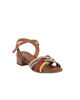 Immagine di ELLEN BLAKE - Sandalo cuoio in VERA PELLE con cinturini incrociati multicolor, tacco 3,5CM