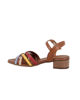Immagine di ELLEN BLAKE - Sandalo cuoio in VERA PELLE con cinturini incrociati multicolor, tacco 3,5CM