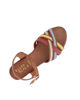 Immagine di ELLEN BLAKE - Sandalo cuoio in VERA PELLE con cinturini incrociati multicolor, tacco 3,5CM