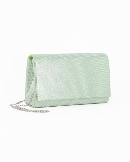 Immagine di DIVAS - Pochette verde con patta tutta strass