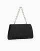 Immagine di DIVAS - Pochette nera glitter con patta e manico gioiello, tracolla removibile
