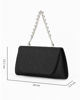 Immagine di DIVAS - Pochette nera glitter con patta e manico gioiello, tracolla removibile