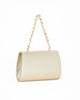 Immagine di DIVAS - Pochette oro effetto pitonato con patta e manico gioiello, tracolla removibile