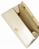 Immagine di DIVAS - Pochette oro effetto pitonato con patta e manico gioiello, tracolla removibile