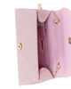 Immagine di DIVAS - Pochette rosa in lurex con patta e manico gioiello, tracolla removibile