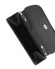 Immagine di DIVAS - Pochette nera in lurex con patta e manico gioiello, tracolla removibile