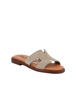 Immagine di LA MOVIDA - Ciabatta beige con sottopiede in VERA PELLE e fascia scamosciata con strass, MADE IN ITALY
