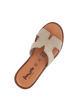 Immagine di LA MOVIDA - Ciabatta beige con sottopiede in VERA PELLE e fascia scamosciata con strass, MADE IN ITALY