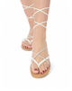 Immagine di MISS GLOBO - Sandalo bianco infradito lace-up, MADE IN ITALY