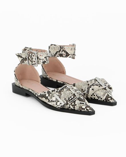 Immagine di MY JEWELS - Ballerina a punta pitonata con doppia fibbia