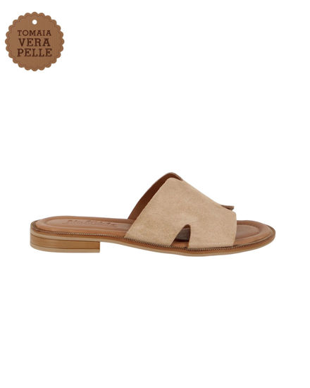 Immagine di MISS GLOBO - Ciabatta beige in VERA PELLE