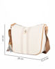 Immagine di JUST GOLF - Borsa beige loggata con tracolla regolabile e ciondolo a pennacchio removibile