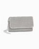 Immagine di DIVAS - Pochette argento tutta strass con patta, tracolla removibile