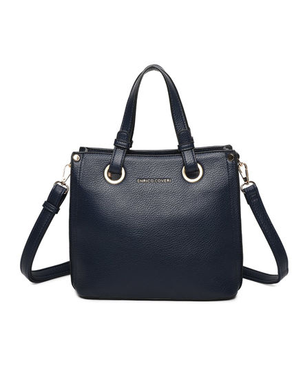 Immagine di ENRICO COVERI - Borsa a due manici blu, tracolla removibile