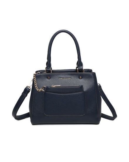 Immagine di ENRICO COVERI - Borsa a due manici blu, con tasca frontale e tracolla removibile