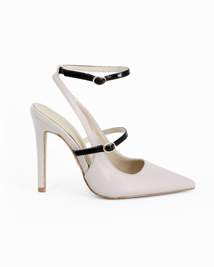 Immagine di SOLO SOPRANI COUTURE - Décolleté slingback nude con doppio cinturino frontale nero, tacco 10,5CM