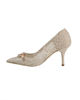 Immagine di SOLO SOPRANI COUTURE - Décolleté beige in pizzo con pietre e strass sulla punta, tacco 8,5CM
