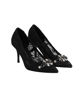 Immagine di SOLO SOPRANI COUTURE - Décolleté nera in pizzo con pietre e strass sulla punta, tacco 8,5CM