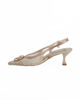 Immagine di SOLO SOPRANI COUTURE - Décolleté slingback nude in pizzo con pietre e strass sulla punta, tacco 5,5CM